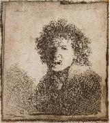 REMBRANDT Harmenszoon van Rijn Self-Portrait,Open-Mouthed,As if Shouting USA oil painting artist